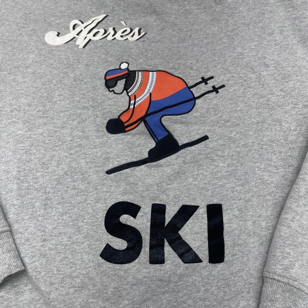 Kule Sweatshirt Womens Medium Gray Apres Ski Graphic Crewneck Organic Cotton - Picture 2 of 8
